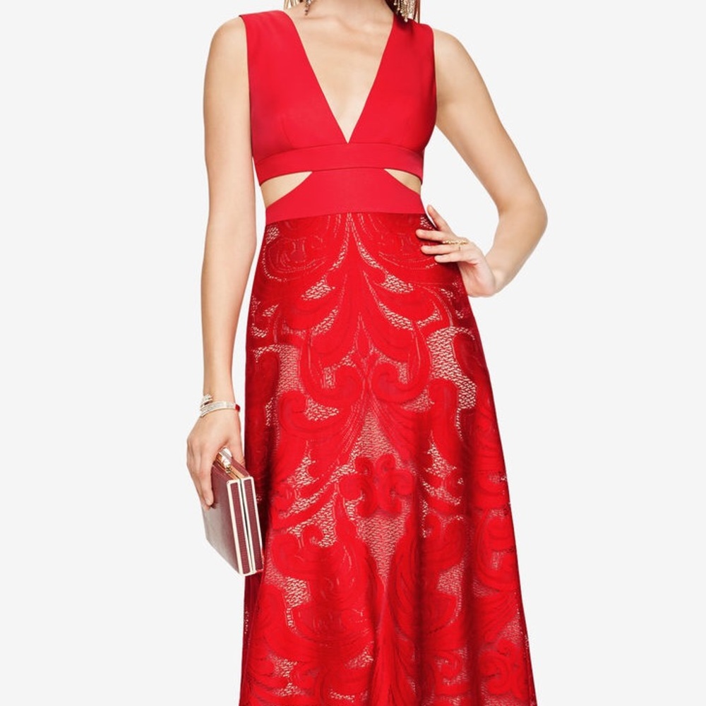 Bcbg Max Azria Marilyne Cutout Lace Gown